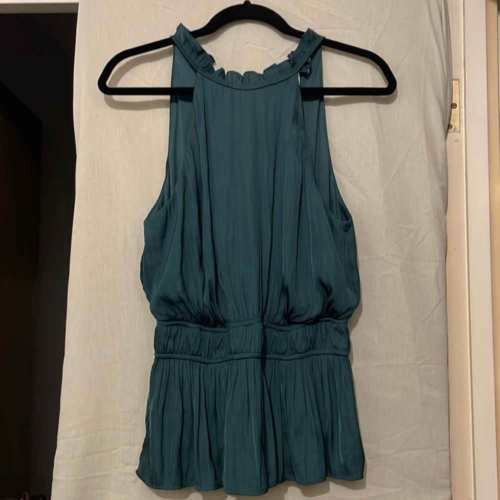 Nine West Medium Dark Green High Neck Top